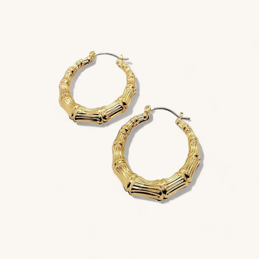 Bamboo Hoop Earrings