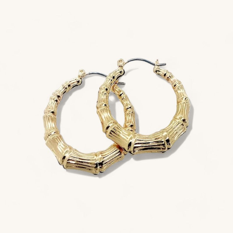 Bamboo Hoop Earrings