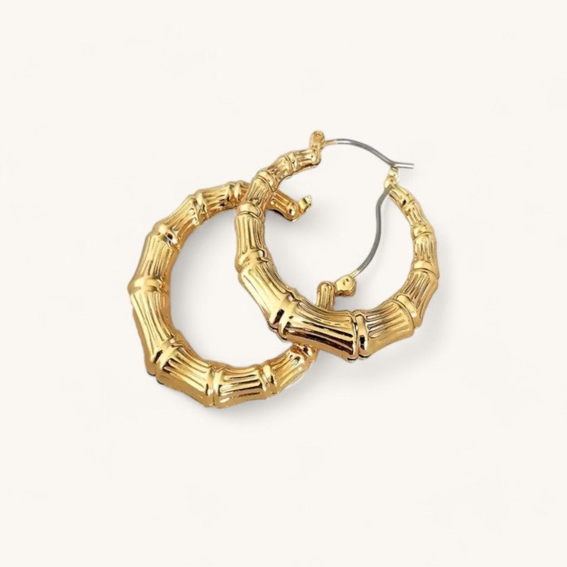 Bamboo Hoop Earrings