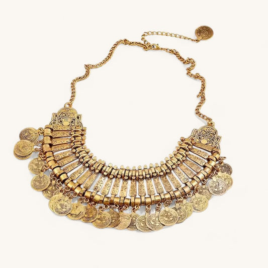 Cleopatra Coin Tassel Necklace