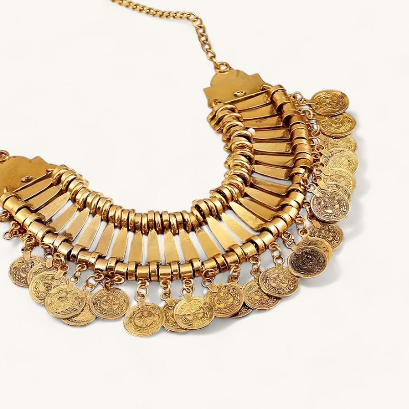 Cleopatra Coin Tassel Necklace