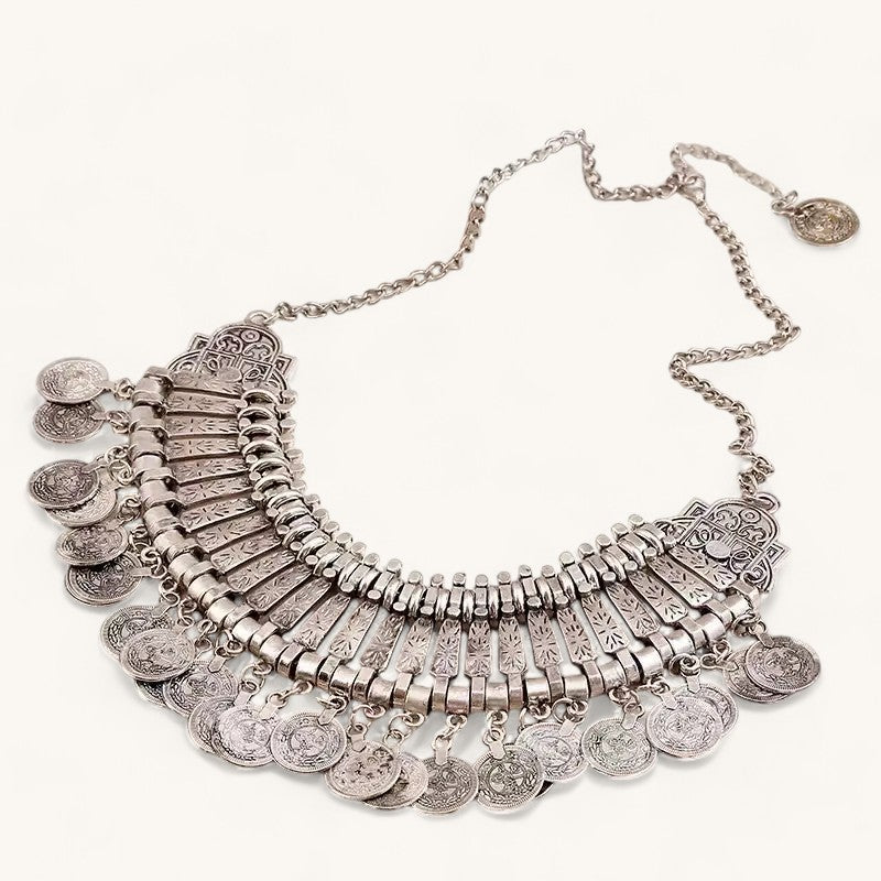 Cleopatra Coin Tassel Necklace