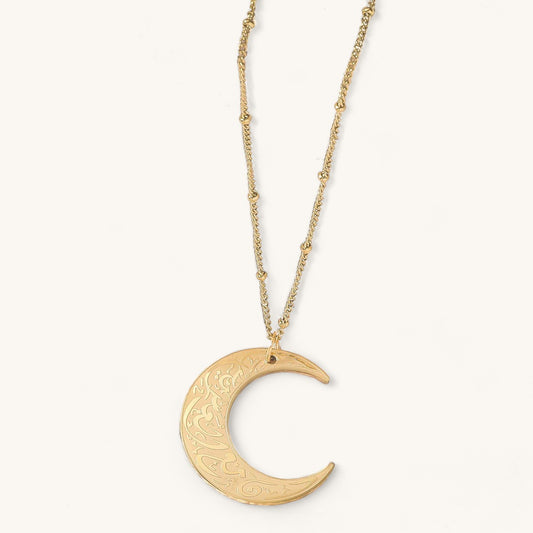 "Verily with Every Hardship Comes Ease" Crescent Pendant